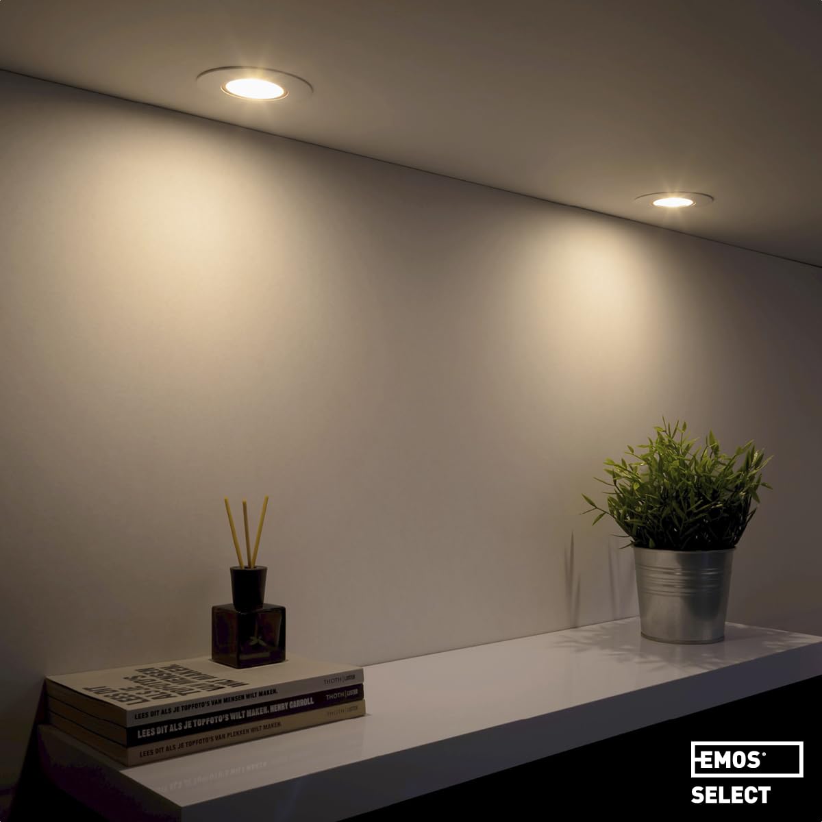 EMOS LED Einbaustrahler 230V 5W / 450lm 50° schwenkbar LED Deckenleuchte Einbauleuchte Neutralweiß 4000K 12er Set Deckenstrahler für Innen extra flach rund Farbe Weiß