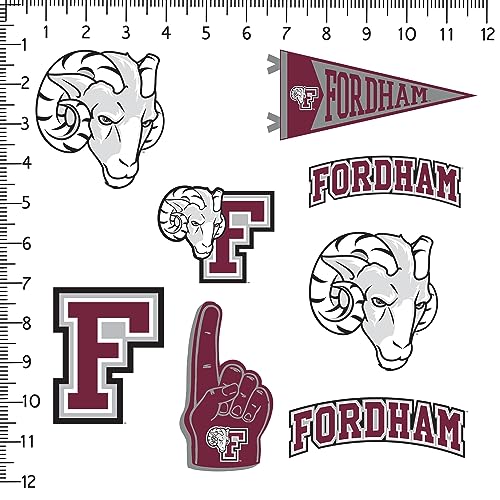 Image of Fordham University 8ct Vinyl Large Deluxe Stickers Variety Pack - Laptop, Water Bottle, Scrapbooking, Tablet, Skateboard, Indoor /Outdoor - Set of 8