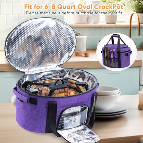 Double-Layer-Slow-Cooker-Carrying-Bag-for-6-8-Quart-CrockPot-and-Hamlton-Beach-Slow-Cooker-Travel-Bag-with-Lid-Fastener-for-Crock-pot-Portable-Carrier-Case-Slow-Cooker-Bag-with-See-thought-Window Double Layer Slow Cooker Carrying Bag for 6 8 Quart CrockPot and Hamlton Beach Slow Cooker Travel Bag with Lid Fastener for Crock pot Portable Carrier Case Slow Cooker Bag with See thought Window