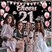 21st Birthday Decorations for Her, Cheers to 21 Years Birthday Backdrop Banner, Rose Gold 21 Birthday Party Photo Props, 21 Bday Yard Sign Poster Supplies for Outdoor Indoor, Fabric Vicycaty