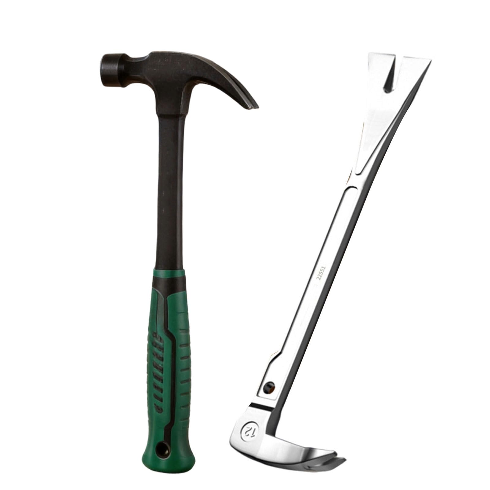 Kaeltsyn 12 Inches Premium Steel Hammer And Crowbars Combination Ideal For Carpentry Furniture Assembly And Demolition Work Steel Claws Puller Hammer
