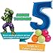 Dolce idea Composizione Personalizzata Mylar Sagoma Numero 5 Blu con Adesivi dell'Incredibile Hulk - Avengers e del Tuo Nome, Base Pallocini e Kit Fai da Te, Addobbi Festa Compleanno