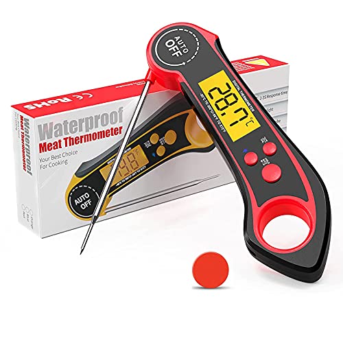 Digital Instant Read Meat Thermometer for Grilling, Deep Fry Food Thermometer for Cooking, Waterproof BBQ Thermometer with Probe for Kitchen, TIMDAM Oil Thermometer for Baking, Outdoor, Grilling & BBQ