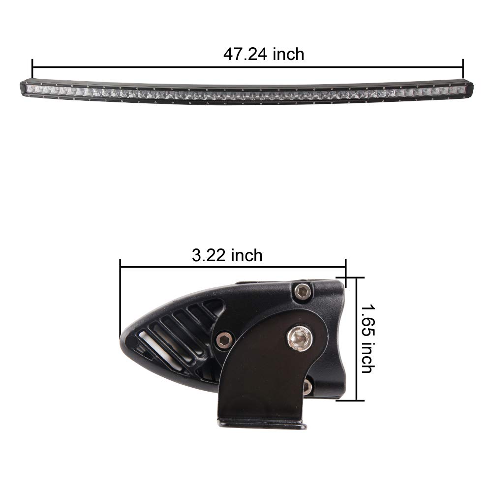 Northpole Light 50inch 240w Curved Light Bar Single Row Flood Spot Combo Led Off Road Truck Light Driving Fog Light for Trucks ATV SUV UTV 4WD Boat