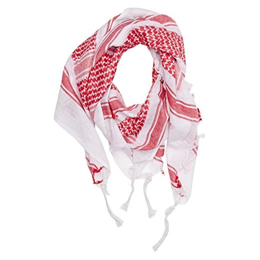 Mil-Tec Pañuelo Cuello Shemagh 110X110 Cm - Blanco/Rojo