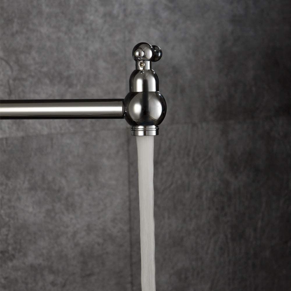 Grifos de Cocina Grifo (Agua) Grifo ； Grifo ； Grifo Grifo de Cocina Monomando Plegable Universal de Pared Grifo de Fregadero Cromado de un Solo Orificio y Doble manija Agua (Extensor)
