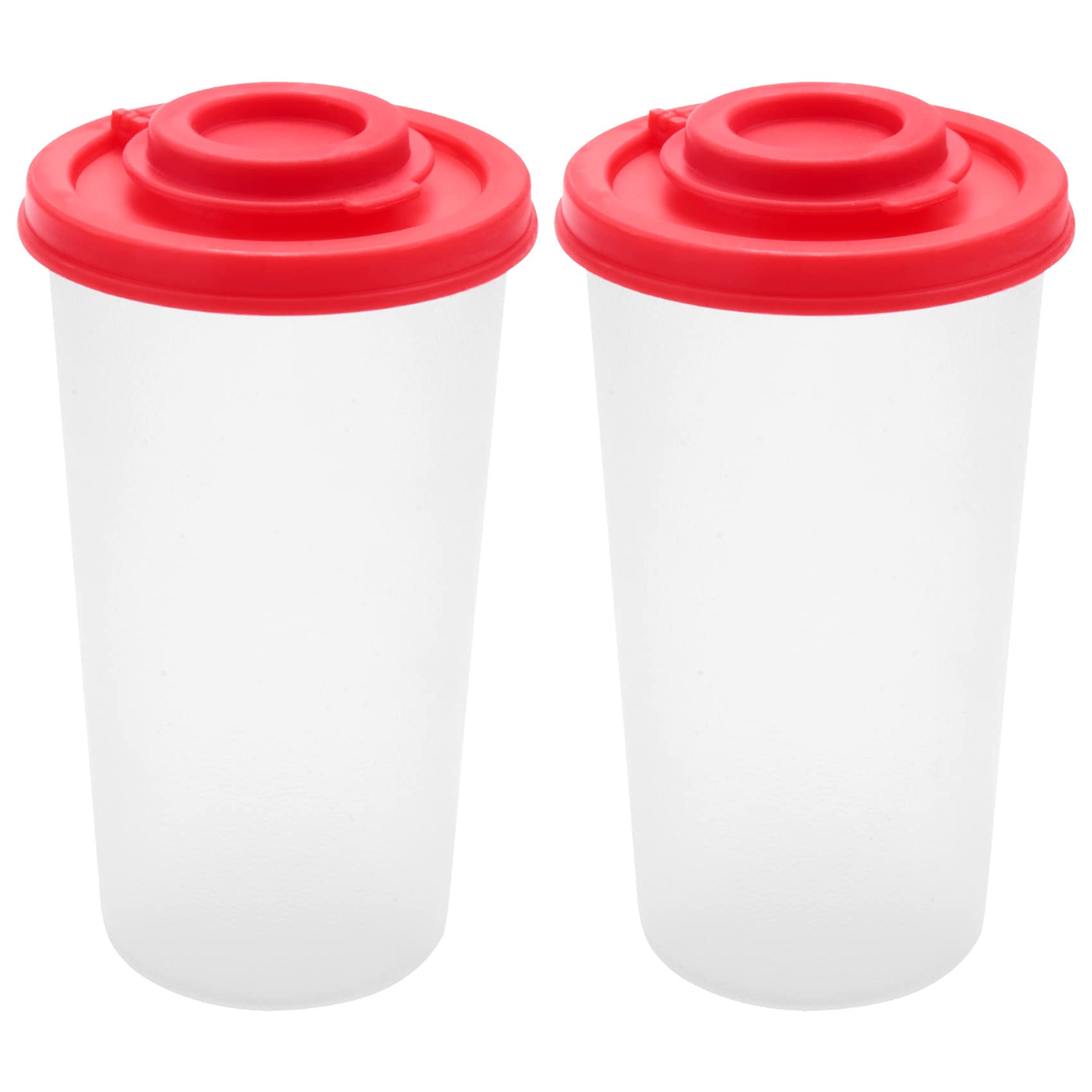 Sirxlevcy Red 2 Large Salt And Pepper Shakers Moisture Proof,Salt Shaker With Covers Lids Plastic Airtight Spice Jar Dispenser