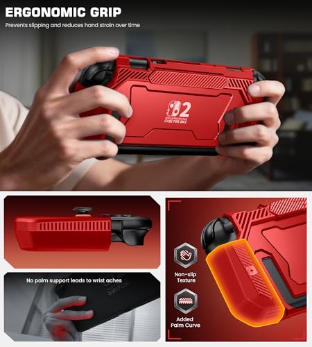 Image of Dockable Red Case for Nintendo Switch 2,[Exclusive Pop-up Joy-Con Quick Release][Military-Grade Protection][Stand Compatible] Switch 2 Protective Case with Ergonomic Grip, Shell for Switch 2 Console