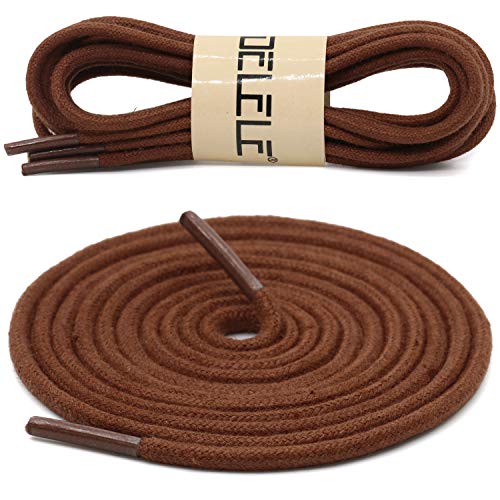 Image of DELELE 2 Pair Super Cotton Round Waxed Shoelaces 1 /8 inchThick Shoe String Boot Laces for Dress Shoes