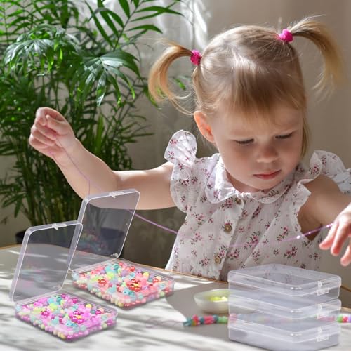 Image of Nsmykhg Small Plastic Storage Containers - 24 Pack Clear Boxes for Beads, Jewelry, and Craft - Stackable Mini 4.3 inchx3.5 inchx1.1 inch