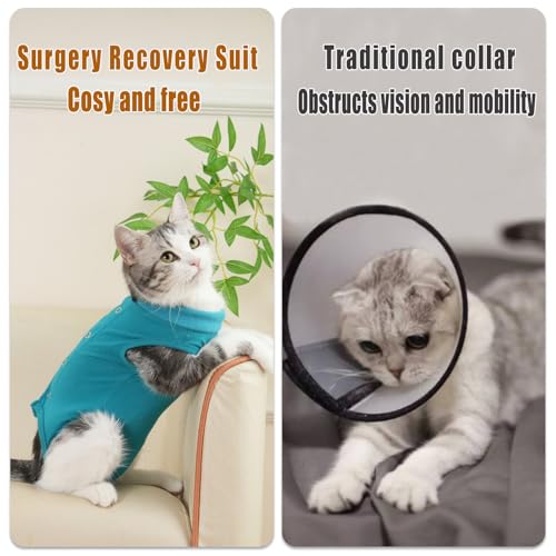 Axcimond Katzenbody Op Leckschutz Katzen Body Operation Kastrationsbody Katze Body für Katzen Nach Op Kastration Katzenanzug Katzenbekleidung Halskrause Alternative