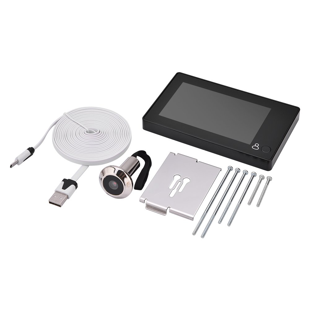 4,3-Zoll-TFT-LCD-Digital-Türspion-Kamera mit Türklingelfunktion, intelligente Videotürklingel mit Kamera für die Sicherheit zu Hause, 145 Grad Weitwinkel, 1800 mAh Lithium-Ionen