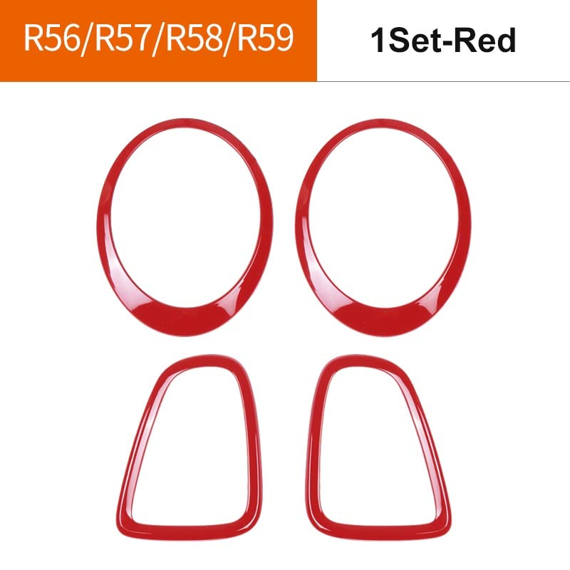 Sourcils de phares pour feux Mini Cooper protègent optiques kit rouge adhésif - 2