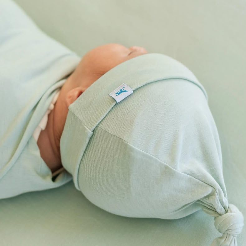 Image of Little Unicorn Premium Stretch Knit Swaddle & Hat Set | Ultra-Soft with Optimal Stretch for Newborns | Giftable Set (Frost Green)