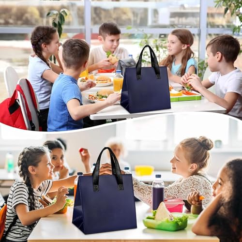 M-Aimee 100 Pcs Take Away Bags Insulated Bags, Thermal Reusable Shopping Bags Bulk, Cooler Tote Bag for Food Delivery Cold and Hot Food Restaurant Grocery Picnic (9.5 x 6 x 9.5 in)
