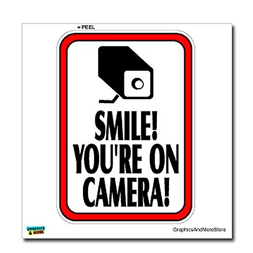 GRAPHICS & MORE Smile You're On Camera Video Surveillance - Business Sign - Window Wall Sticker