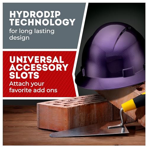 Acerpal Full Brim Non-Vented Purple Weave Carbon Fiber Design Gloss Finish OSHA Hard Hat with 6-Point Suspension