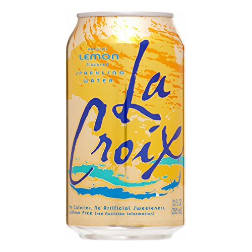 Image of La Croix Lemon Naturally Essenced Flavored Sparkling Water, 12 oz Can (Pack of 10, Total of 120 Oz)