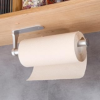 Bugucat Kitchen Roll Holder No Drilling Required Kitchen Paper Holder Wall Mounted Paper Roll Holder Under Cabinet Aluminium Kitchen Roll Dispenser Roll Holder Wall Towel Holder Storage Organiser