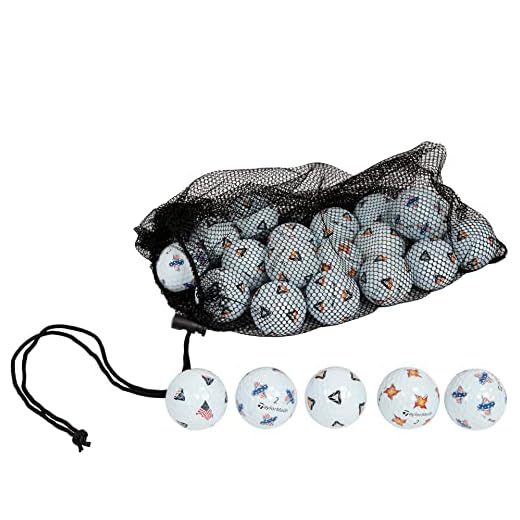 Clean Green Golf Balls Pack Recycled and Used for Taylormade Pix Tp5, Tp5x USA Bulk Mix - AAA (3A) Good Condition Graded Ball - Includes Mesh Carrying Bag (12)
