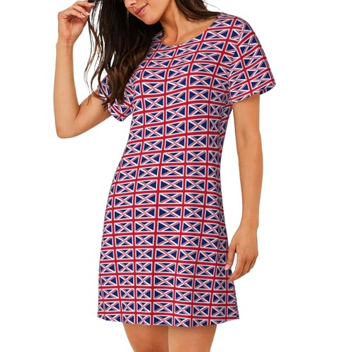 Chemise de nuit légère manches courtes avec imprimé drapeau britannique - 2