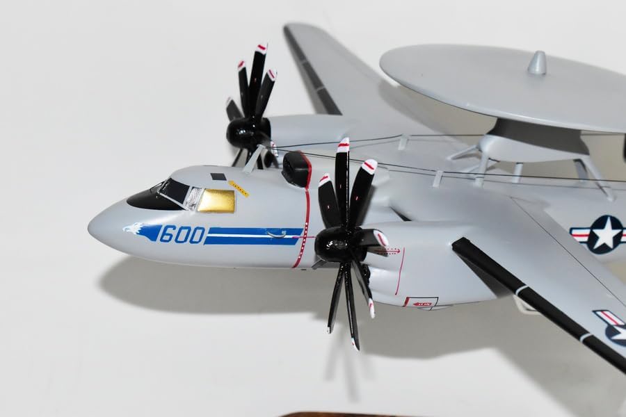 VAW-77 Night Wolves E-2C Model, Navy, 1/54 (18" Wingspan), Mahogany