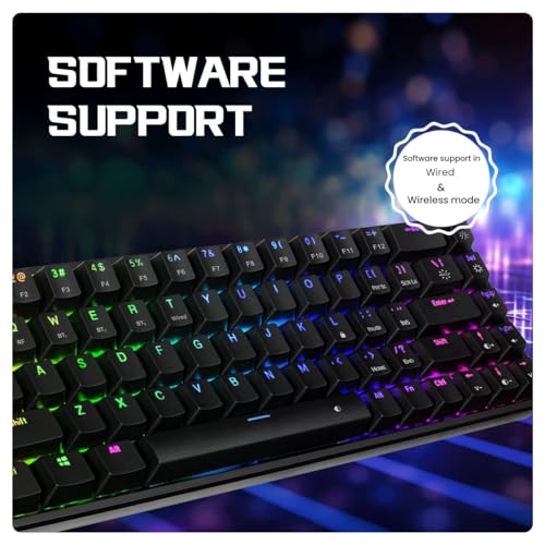 Image of (Refurbished) Cosmic Byte CB-GK-40 Artemis 3 Modes WiFi + Bluetooth + Wired Mechanical Keyboard with Outemu Blue Swappable Switches, Software Support, 1000Hz Polling Rate (Black)