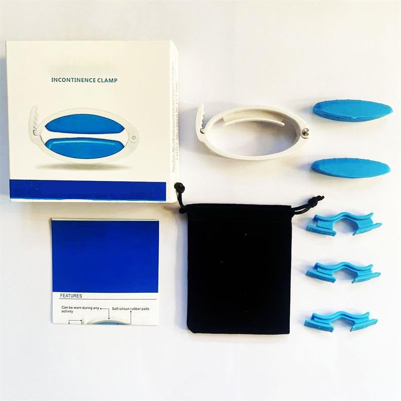 Abrazadera de incontinencia urinaria masculina, silicona y material plástico, presión ajustable, ideal para la vida diaria (B)
