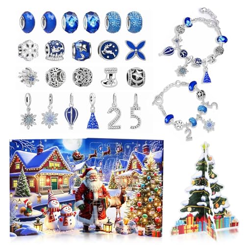 Calendario de Adviento para niñas, joyas 2025, calendario de Navidad, joyas, calendario de Adviento, joyas azul 2025, calendario de adviento 2025, regalos para niños 6, 7, 8, 9, 10, 11, 12, 13 años