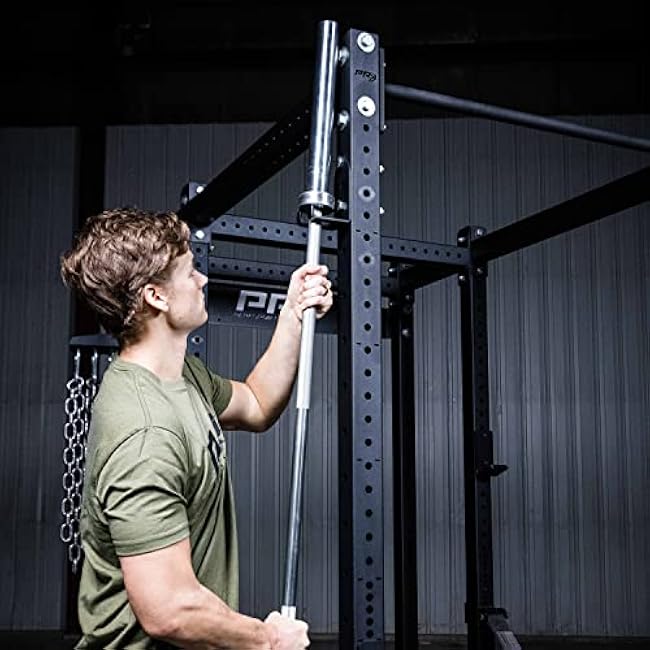 PRx Performance Squat Rack Mounted Olympic Barbell Storage Hanging USA Made Steel Barbell Holder for 3x3 Uprights with 5/8 Holes, Vertical Squat Rack Attachment