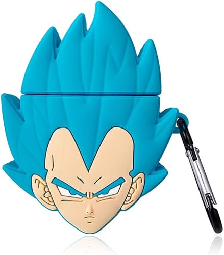 Miniatura 1 de Funda protectora de silicona suave y bonita con llavero, compatible con funda de carga para AirPod 2 y 1, adecuada para hombres y mujeres (vegeta2 y