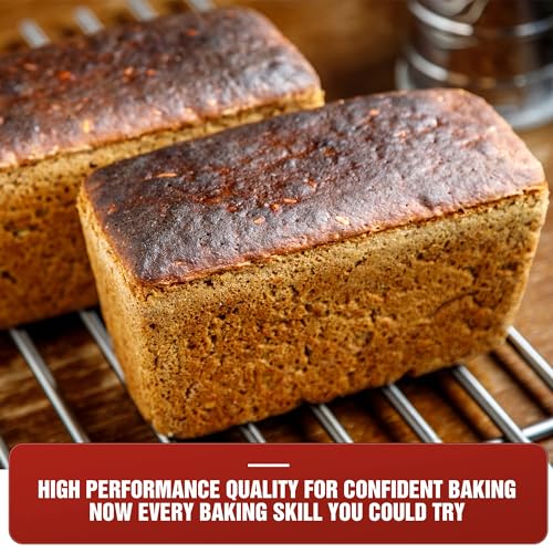 Image of KITESSENSU Pullman Loaf Pan with Lid, 1 lb Dough Capacity Non-Stick Bakeware for Baking Bread, Carbon Steel Corrugated Bread Toast Box Mold with Cover for Baking Bread, Silver (Pack of 2)