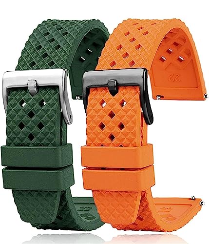 Correa de fluoroelastómero de 22mm para reloj deportivo con resistencia total al agua 4