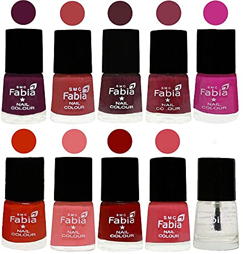 Image of ALL IN ONE (PACK OF 10), Long Lasting Glossy Nail Polish, 6 ml Each, All Vibrant Colours,02236