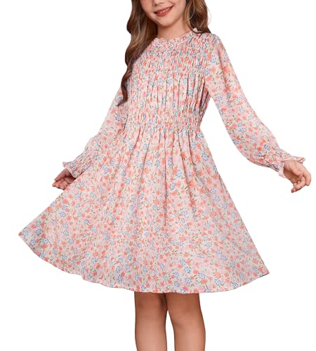 Image of GRACE KARIN Girls Long Sleeve Floral Dress Fall Winter Casual Dresses 6-14Y