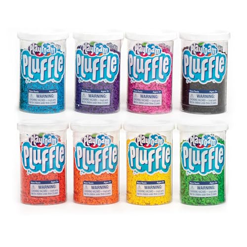 Image of Educational Insights Pluffle® Mini 8-Pack - Sensory Bin Foam Set, No Mess Alternative to Sand Toys & Slime for Toddlers at Home or in The Classroom, Fun Sensory Table Filler, Gift for Kids Ages 3+
