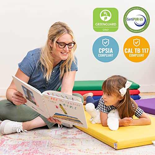 Image of ECR4Kids SoftZone Rainbow Rest Mat, 2in, Sleeping Pad, Assorted, 5-Piece