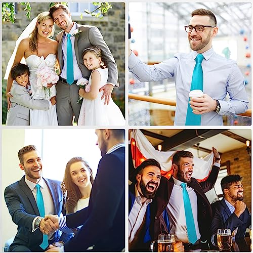 Image of Luckyvestir Mens Tie Solid Satin Neck Ties 3.15'' Formal Necktie for Wedding Business Christmas Father's Valentine's Day Gift