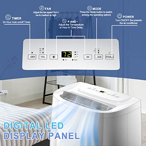 Image of Antarctic Star 14000 BTU Portable Air Conditioner, Built-in Dehumidifier, Fan Mode, Cools 330sq. ft, 24 Hour Timer, Quiet Operation, Includes Window Mount Kit and Remote Control, Air Cooling Units