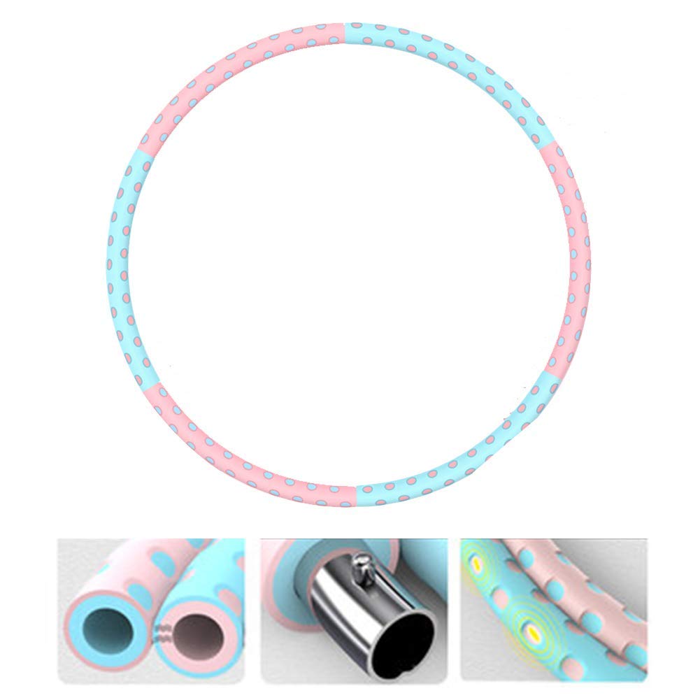 Cerchio di fitness Donna Hula Hoops for adulti e adolescenti, il peso di calibrazione libero 2-10kg ponderato Hula Hoop for adulti, 6 Sezione staccabile Hoola Hoops for Vita Trainer vita sottile Sport
