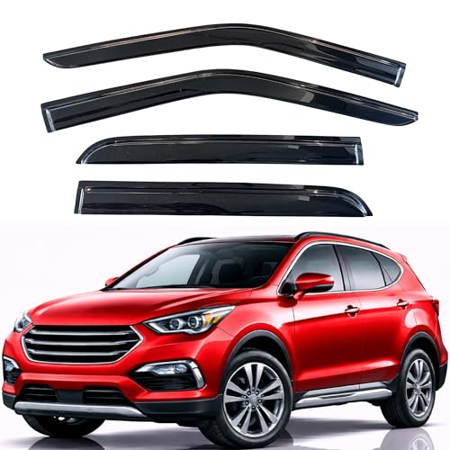 Image of KPY Rain Guards Fit for 2013-2018 Hyundai Santa Fe, Out-Channel Window Visors Vent Wind Deflectors 4PC, Car Accessories for 13-18 Santa Fe (Excludes XL Model)