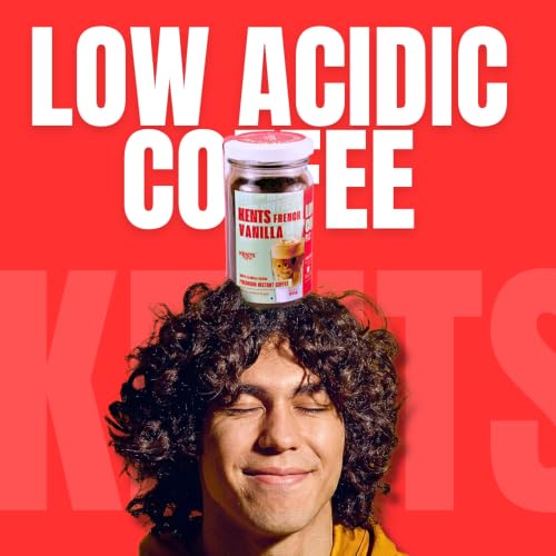 Image of Kents Coffee French Vanilla Instant Coffee | 100% Arabica | LOW ACIDIC COFFEE | Serve HOT & COLD | Smooth & Aromatic Vanilla Flavoured Instant Coffee Powder | Crafted with Natural Vanilla Beans | Chikmagalur | Medium Roast | No SUGAR | No Artifical Flavour ( 50 g Jar)
