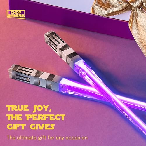 Image of Chop Sabers Light Up Lightsaber Chopsticks, 1 Pair, Purple