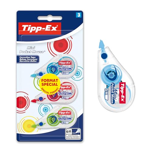 Tipp-Ex Mini Pocket Mouse Rubans Correcteurs 6 m x 5 mm - Couleurs Fantaisies Assorties, Blister...