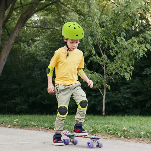 Image of FOOKCIAN Kids Helmet,Toddler Skateboard Helmets for Ages 2-3-5-8-14 Years Boys Girls with Knee and Elbow Pads Wrist Guards fit Roller Skates,Skateboarding,Skating Scooter Adjustable Kids Helmet