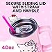 Silver Buffalo Sanrio Hello Kitty Waving Double Walled Stainless Steel Tumbler with Handle and Straw, Fits in Standard Cup Holder, 40 Ounces