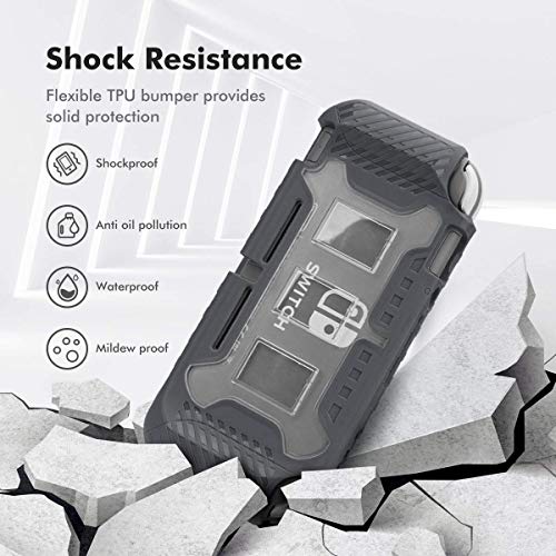 Image of TMG Rugged Protective Case for Nintendo Switch Lite | Shockproof Grip Cover with Soft TPU & Hard Shell | Ergonomic Anti-Slip Design with Game Card Storage | Compatible with Switch Lite Console (Gray)