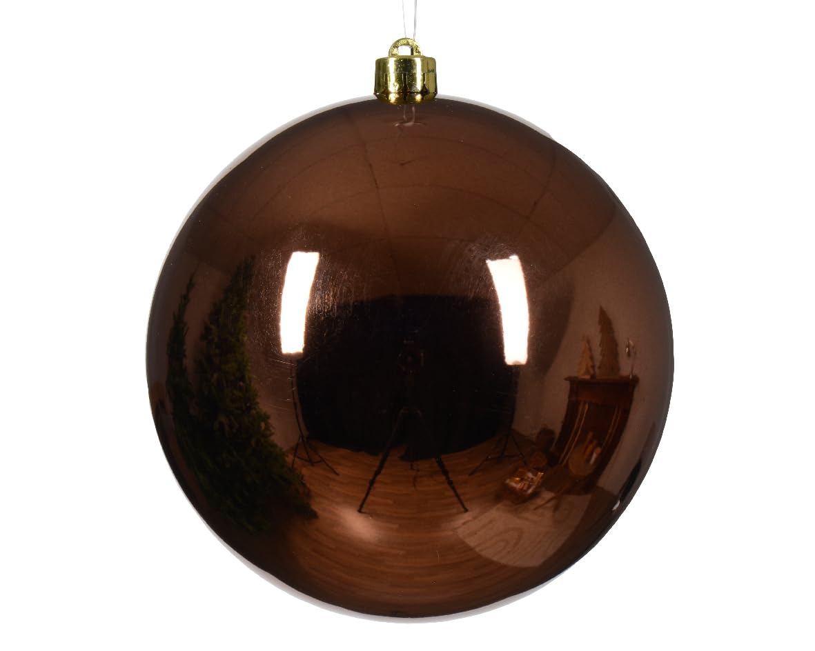 Kaemingk Plastic Christmas Bauble 14 cm x 1 Piece Shatterproof Espresso Brown