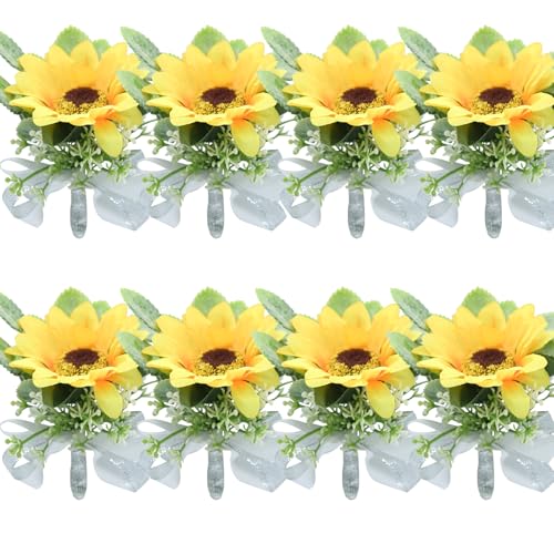 cuyfomr Sunflower Boutonniere Groom Boutonniere...