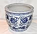 New 8" Oriental Blue & White Floral & Vine Design Fish Bowl Jardiniere Planter Plant Pot